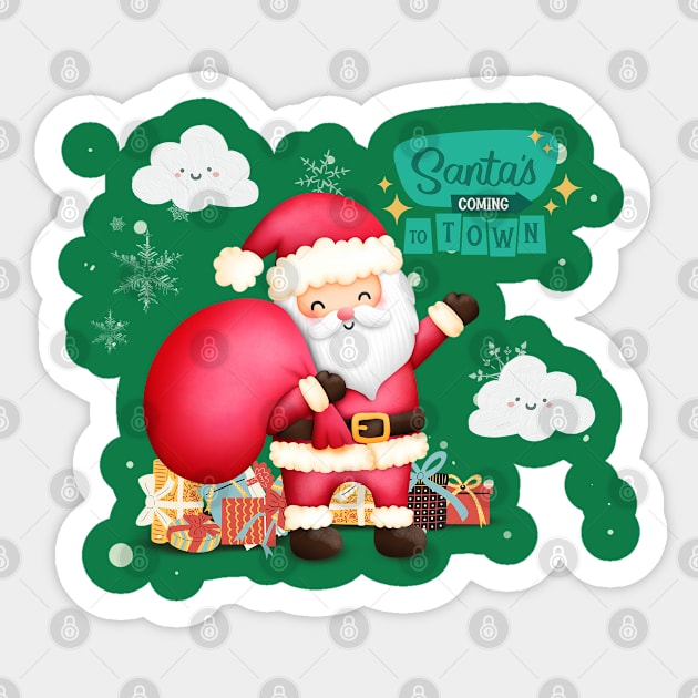 Jolly Santa Sticker by Cerverie